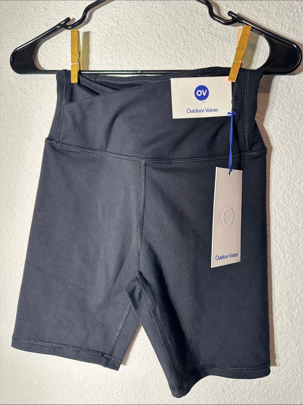 Outdoor Voices Black High-Waist Bike Shorts